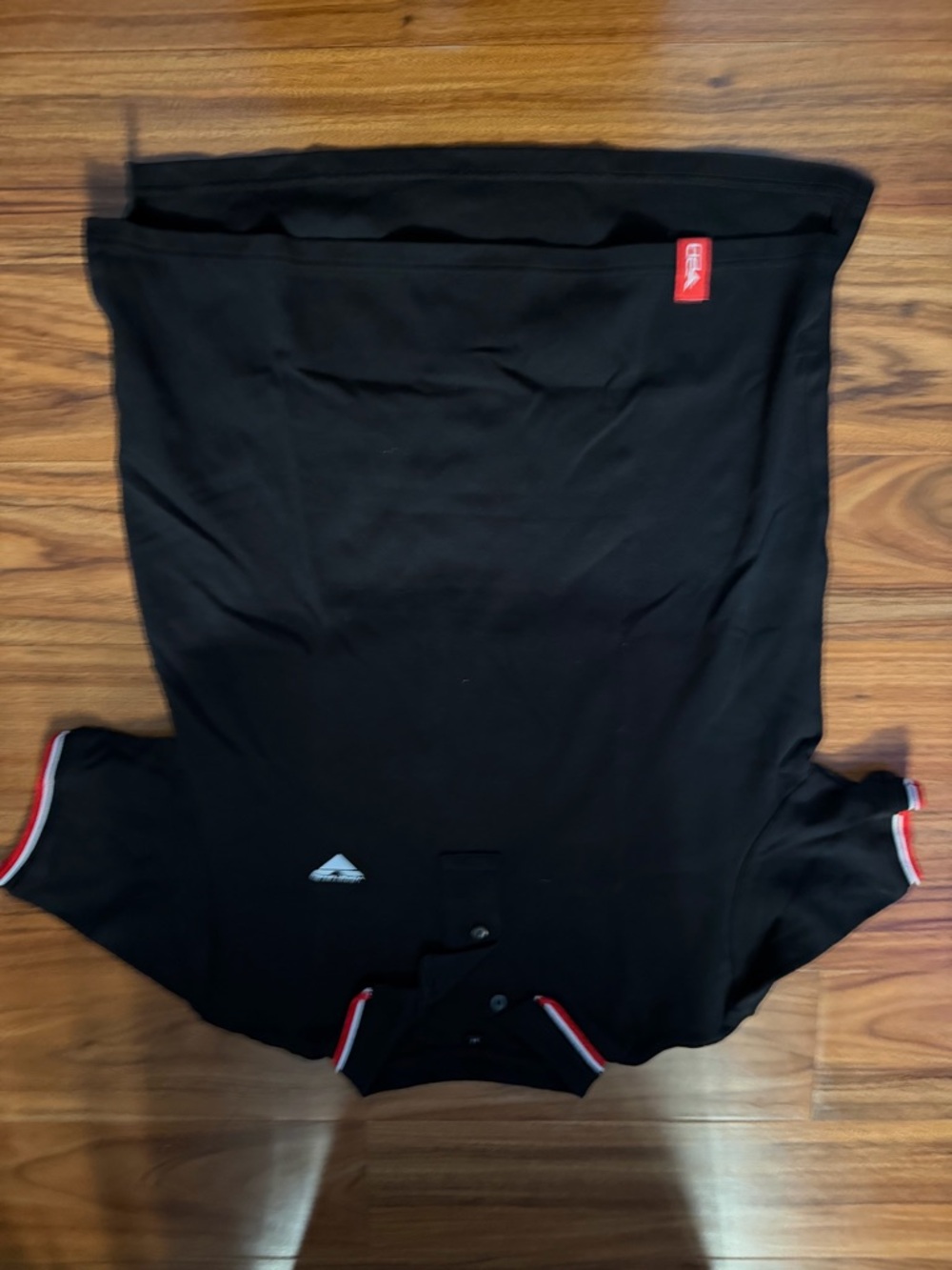 Men's Black Polo Shirt with Red Trim - [Brand Unspecified]